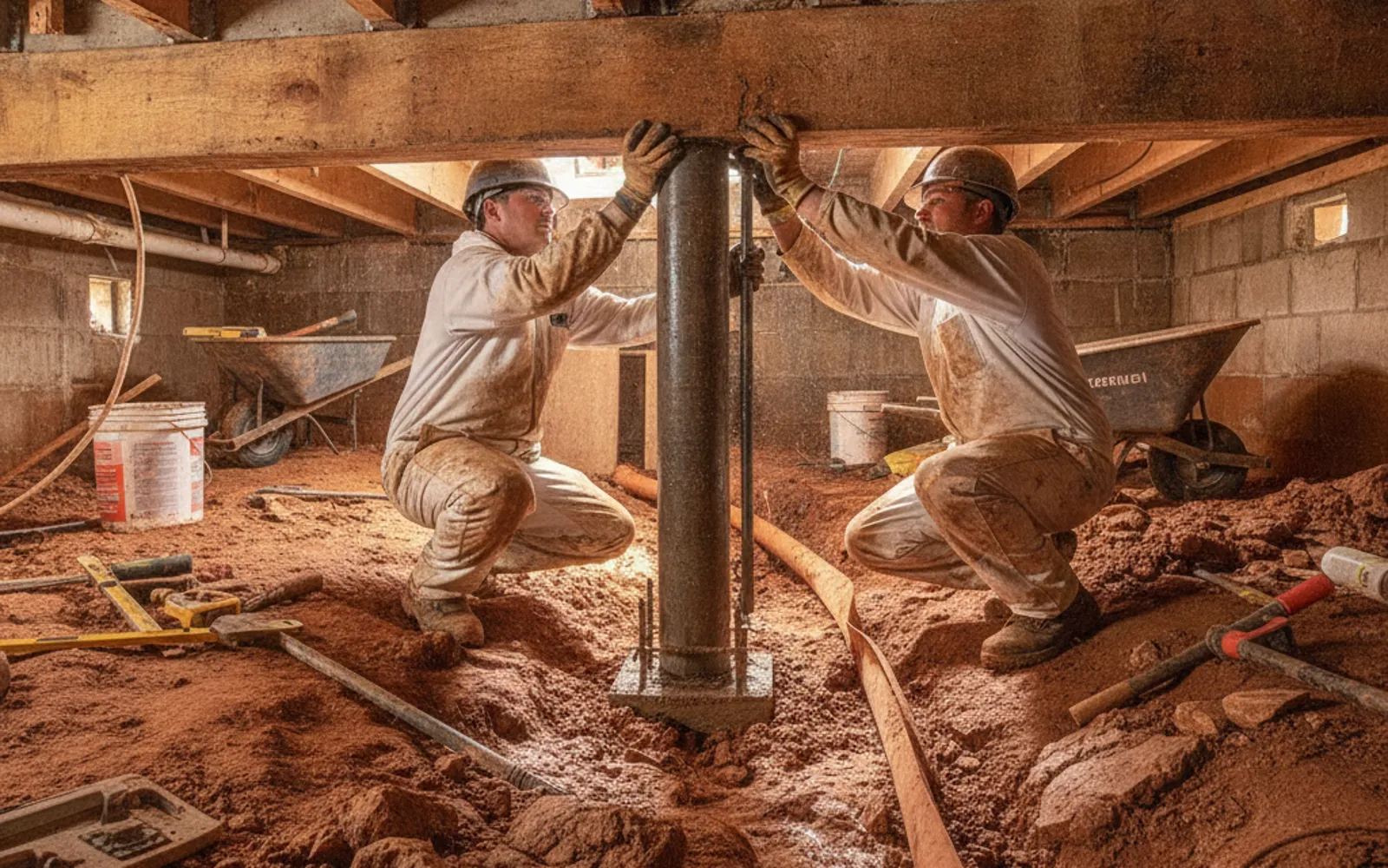Crawl space support repair